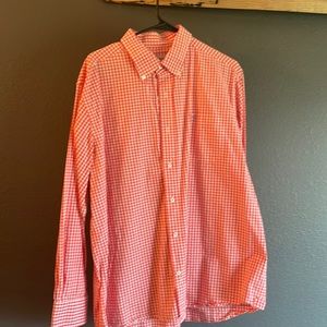 Red and white checkered Southern Tide button down cotton shirt , size XL.